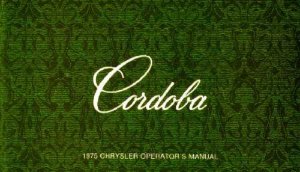 1975 Chrysler Cordoba Owner's Manual