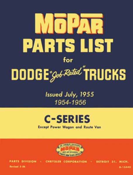 1954–1956 Dodge Truck All Models Parts Book