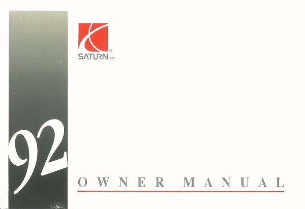 1992 Saturn SC, SL, SL1, SL2 Owner's Manual