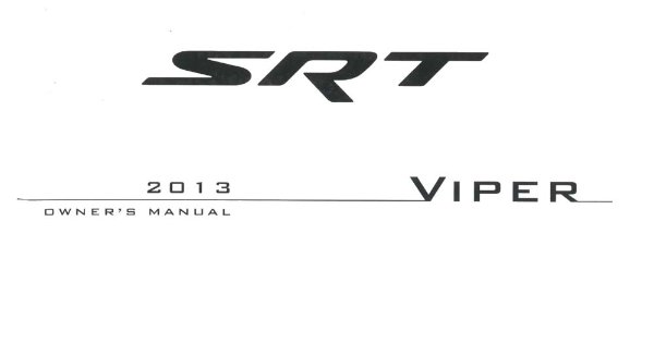 2013 Dodge Viper Owner's Manual