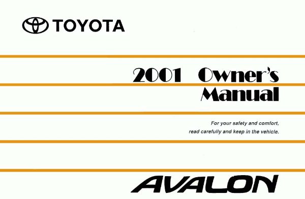 2001 Toyota Avalon Owner's Manual