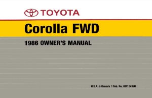 1986 Toyota Corolla FWD Owner's Manual
