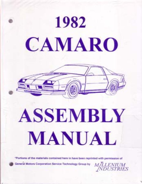 1982 Chevrolet Camaro Assembly Manual Book Rebuild Instructions Illustrations