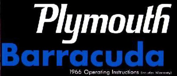 1966 Plymouth Barracuda Owner's Manual