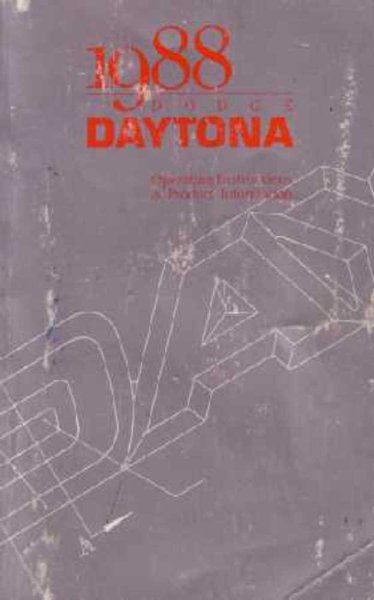 1988 Dodge Daytona Owner's Manual