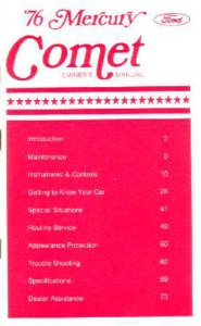 1976 Mercury Comet Owner's Manual