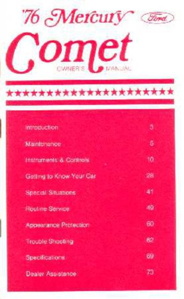 1976 Mercury Comet Owner's Manual