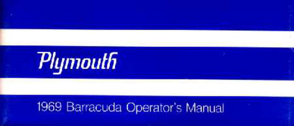 1969 Plymouth Barracuda Owners Manual User Guide