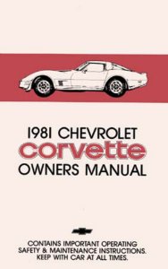 1981 Chevrolet Corvette Owner's Manual