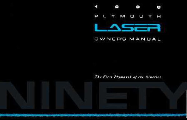 1990 Plymouth Laser Owner's Manual