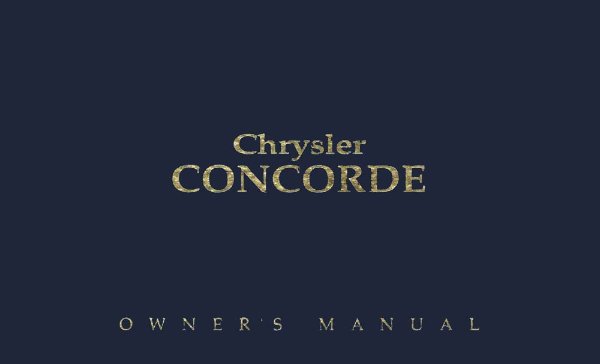 1992 Chrysler Concorde Owner's Manual