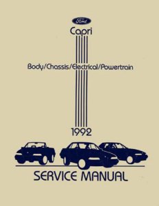 1992 Mercury Capri Factory Shop Service Manual
