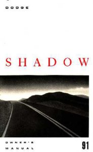 1991 Dodge Shadow Owner's Manual