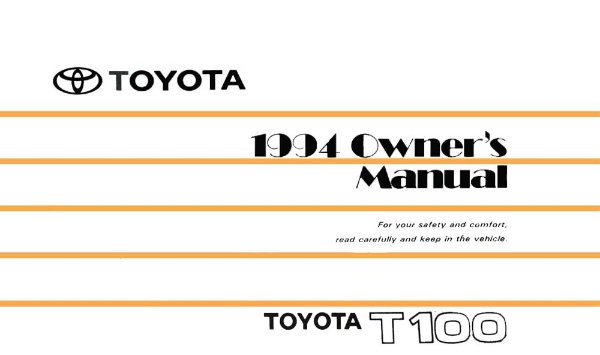 1994 Toyota T100 Owner's Manual