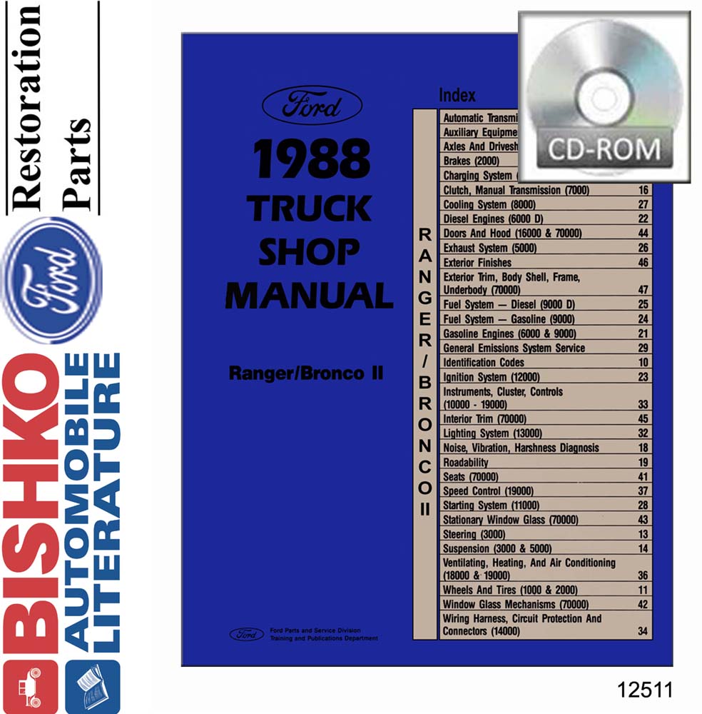 1988 Ford Truck Ranger, Bronco II Factory Shop Service Manual