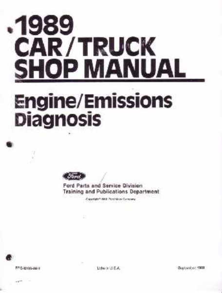 1989 Ford Lincoln Mercury Emissions Diagnosis Procedure Manual