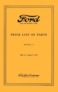 1922–1927 Ford T Parts Book
