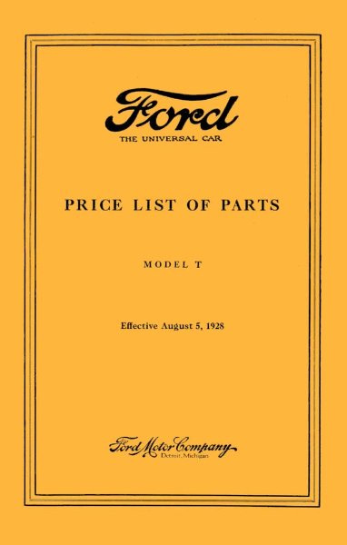 1922–1927 Ford T Parts Book