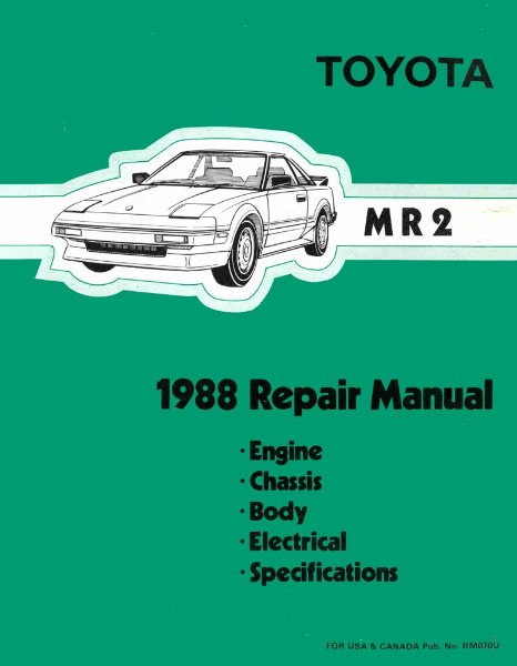 1988 Toyota MR-2 Shop Service Repair Manual