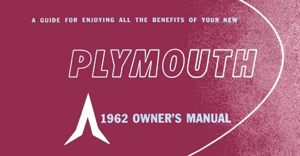 1962 Plymouth All Models Owner's Manual