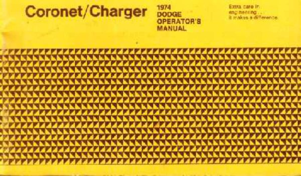 1974 Dodge Charger, Coronet Owner's Manual