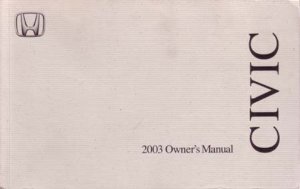 2003 Honda Civic Coupe Owner's Manual