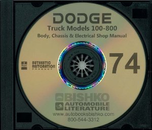 1974 Dodge D/W 100-800 Truck Factory Shop Service Manual