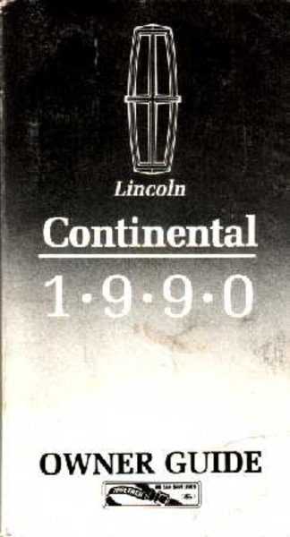 1990 Lincoln Continental Owner's Manual