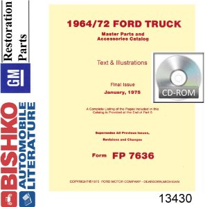 1964 1972 Ford Truck Parts Numbers Book List PDF Interchange Illustrations