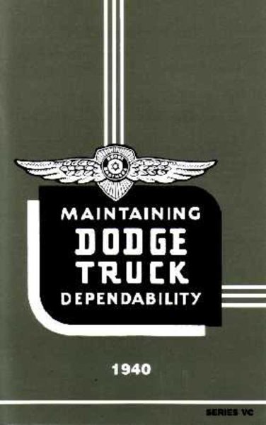 1940 Dodge Trucks All Models Owner's Manual