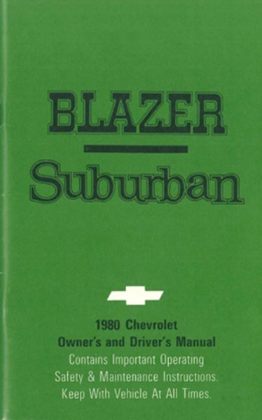 1980 Chevrolet Blazer, Suburban Owner's Manual