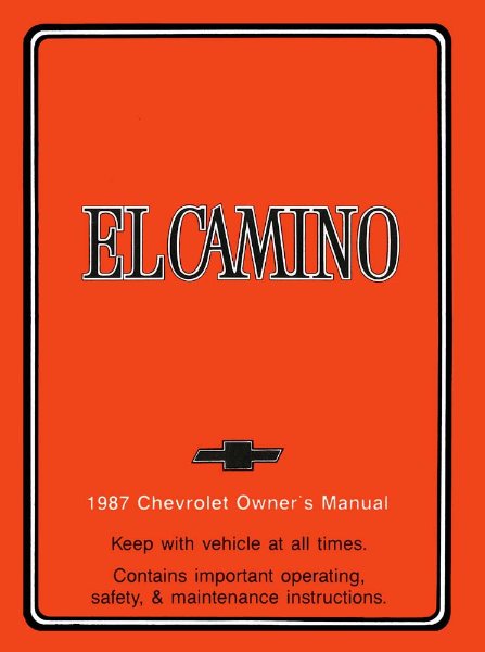 1987 Chevrolet El Camino Owner's Manual