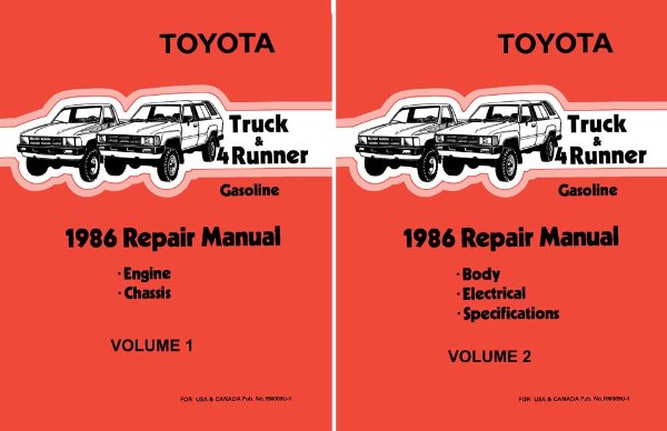 1986 Toyota 4-Runner, Truck Factory Shop Service Manual