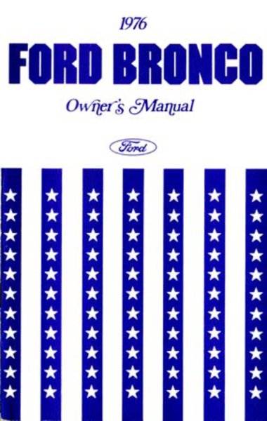 1976 Ford Bronco Owner's Manual
