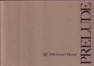 1996 Honda Prelude Owner's Manual