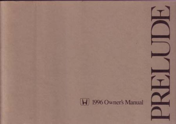 1996 Honda Prelude Owner's Manual