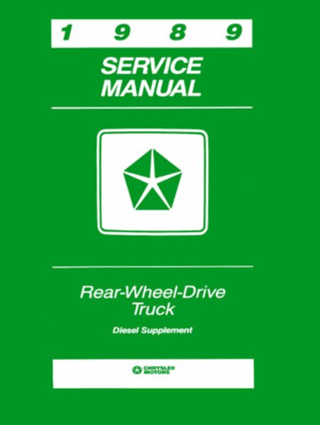 1989 Dodge Truck Diesel Engine Factory Shop Service Manual