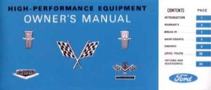 1964 Ford High Performance Models Owner's Manual Supplement