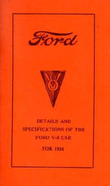 1934 Ford V-8 Car Owner's Manual