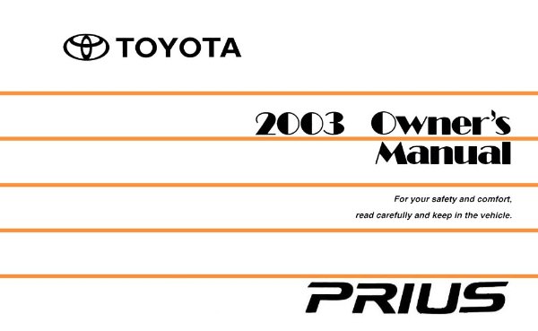2003 Toyota PRIUS Owner's Manual