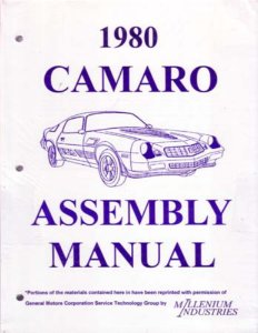1980 Chevrolet Camaro Assembly Manual Book Rebuild Instructions Illustrations