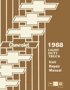 1988 Chevrolet C10, C20, C30, K10, K20, K30 Light Duty R, V, P, RV
