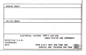 1975 Ford F-100, F-250, F-350 Truck Wiring Diagrams Manual