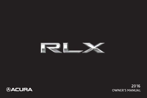 2016 Acura RLX Owner's Manual