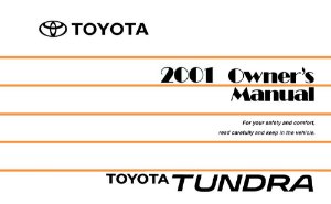 2001 Toyota TUNDRA Owner's Manual