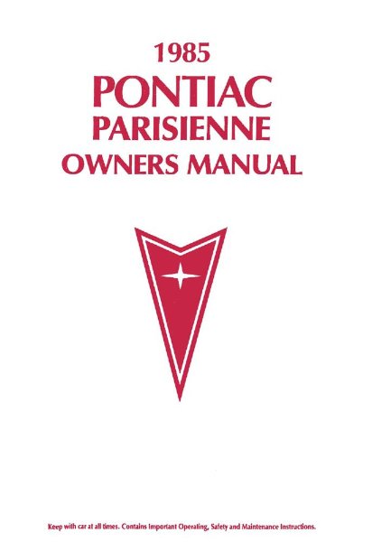 1985 Pontiac Parisienne Owner's Manual