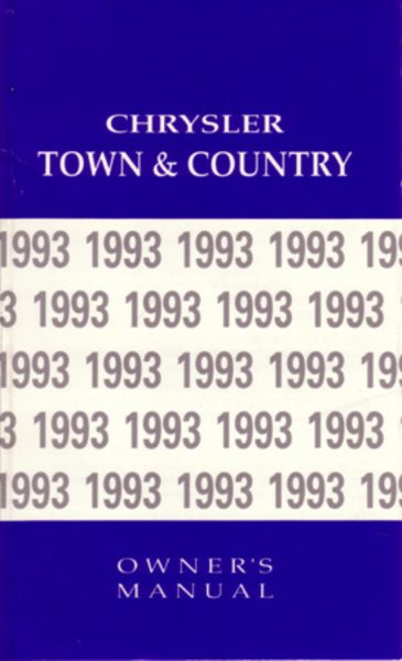 1993 Chrysler Town & Country Owner's Manual