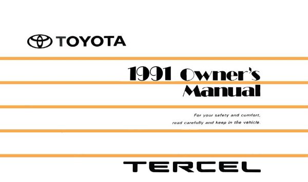 1991 Toyota Tercel Owner's Manual