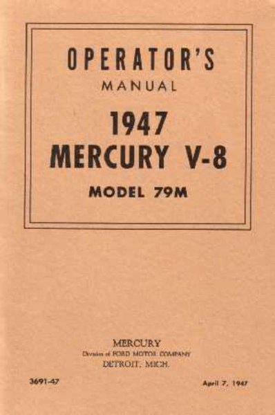 1947 Mercury Mercury Owner's Manual