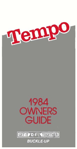 1984 Ford Tempo Owner's Manual
